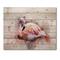 Designart - Portrait of Pink Flamingo III - Farmhouse Print on Natural Pine Wood